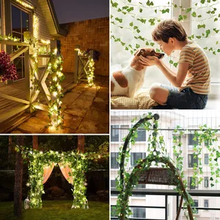 A.BIGWHALE Solar LED Klimop Lichtketting Balkon Terras 120 LED 12M — miniatuur 7