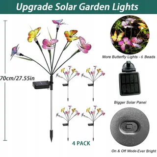VEEKAY Solar Tuinlampen Vlinders Waterdicht 4 Stuks 24 LED — miniatuur 4