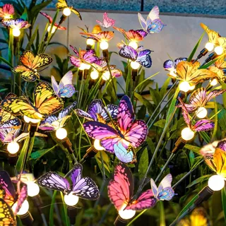 VEEKAY Solar Tuinlampen Vlinders Waterdicht 4 Stuks 24 LED — miniatuur 1