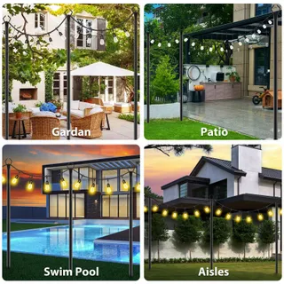 AHRLHR Set 4 Metalen Lichtpalen Buiten Tuin Terras — miniatuur 2