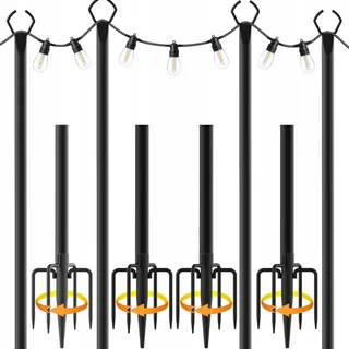 AHRLHR Set 4 Metalen Lichtpalen Buiten Tuin Terras
