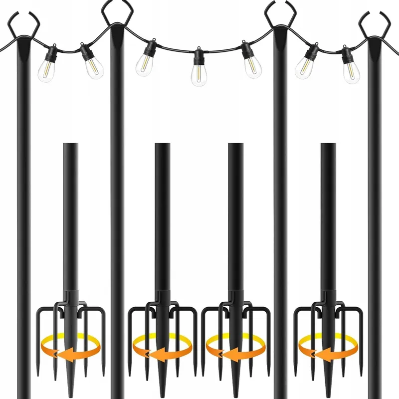 AHRLHR Set 4 Metalen Lichtpalen Buiten Tuin Terras — foto 1