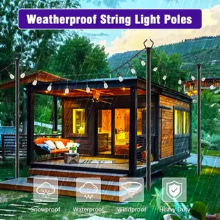 AHRLHR Set 4 Metalen Lichtpalen Buiten Tuin Terras — miniatuur 5