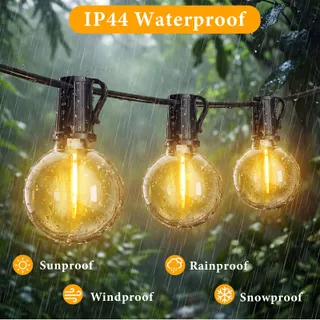 MOLVCE LED Lichtketting Buiten 10M 22 G40 Lampen Warmwit IP44 — miniatuur 2