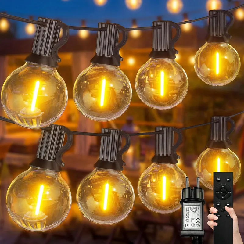 MOLVCE LED Lichtketting Buiten 10M 22 G40 Lampen Warmwit IP44 — foto 1