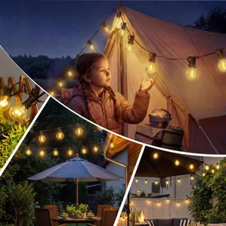 MOLVCE LED Lichtketting Buiten 10M 22 G40 Lampen Warmwit IP44 — miniatuur 7
