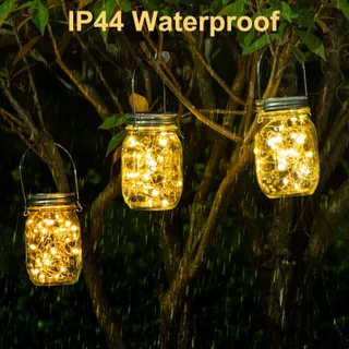 GOMETY Solar Mason Jar Tuinlampen 6 Stuks 3m 30 LED — miniatuur 4