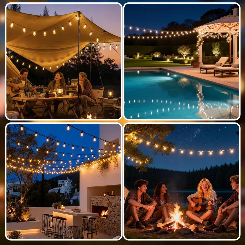 EWIKIN LED Lichtketting Afstandsbediening Tuin Balkon Terras 13M — foto 6