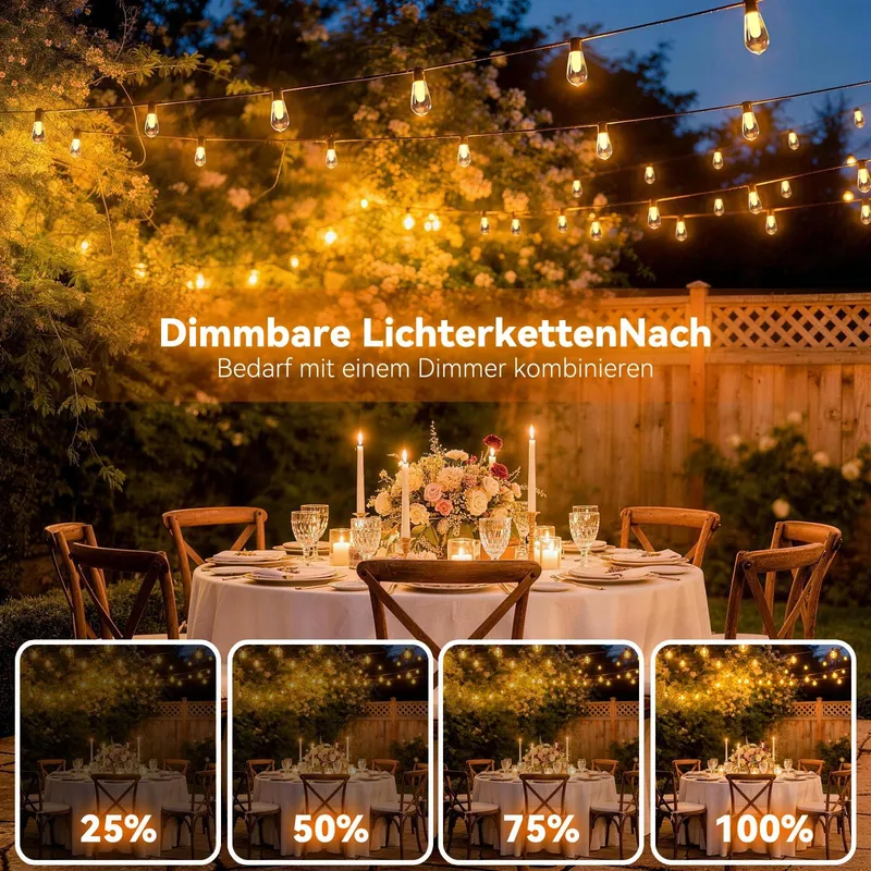 EWIKIN LED Lichtketting Afstandsbediening Tuin Balkon Terras 13M — foto 4