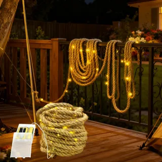 MEDOYOH LED Lichtsnoer Batterij Waterdicht Tuin Balkon 10M 200 LED — miniatuur 1