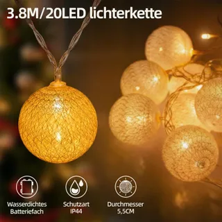 CISKOTU LED Lichtjes Batterij Binnen Kinderen Wit Party 20 LED — miniatuur 6