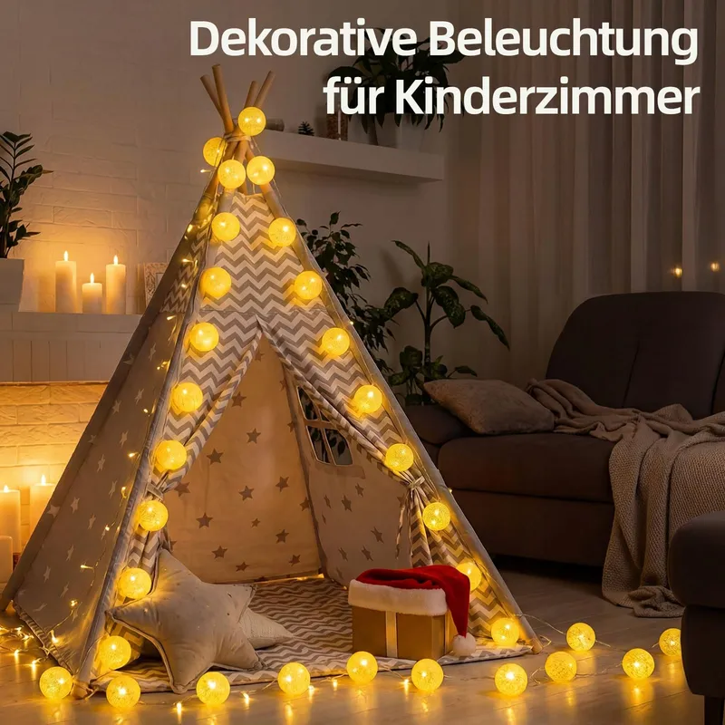 CISKOTU LED Lichtjes Batterij Binnen Kinderen Wit Party 20 LED — foto 2