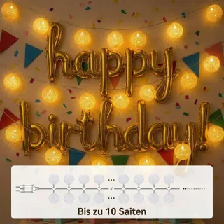 CISKOTU LED Lichtjes Batterij Binnen Kinderen Wit Party 20 LED — miniatuur 5