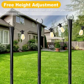 6-Pack Lichtpalen 3m Staal voor Tuin- en Terrasverlichting — miniatuur 7