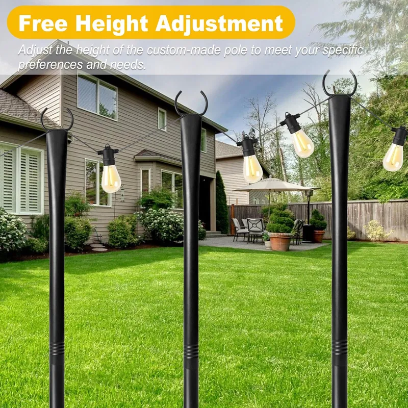 6-Pack Lichtpalen 3m Staal voor Tuin- en Terrasverlichting — foto 7