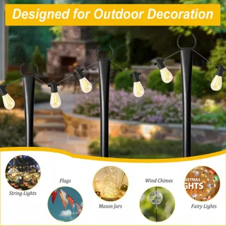 6-Pack Lichtpalen 3m Staal voor Tuin- en Terrasverlichting — miniatuur 5