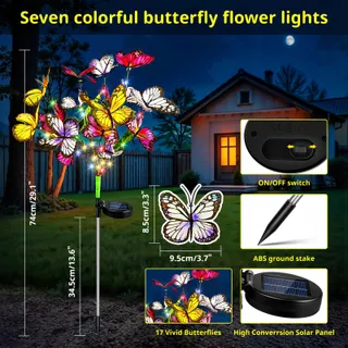LIUYIFE Solar Vlinderlampjes LED Tuin Balkon 2 Stuks — miniatuur 2