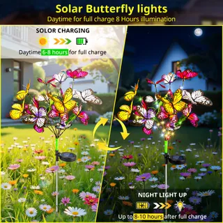 LIUYIFE Solar Vlinderlampjes LED Tuin Balkon 2 Stuks — miniatuur 3