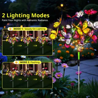 LIUYIFE Solar Vlinderlampjes LED Tuin Balkon 2 Stuks — miniatuur 4