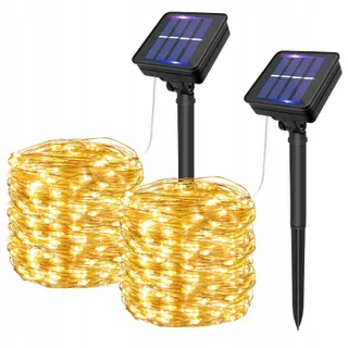 SCNNC Solar Lichtketting Buiten Tuin Balkon Terras Warmwit 2x15M — miniatuur 1