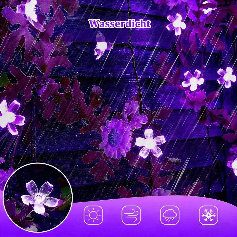 KALEORA Solar Bloemenlichtketting 5M 20 LED Waterdicht Buiten — foto 4