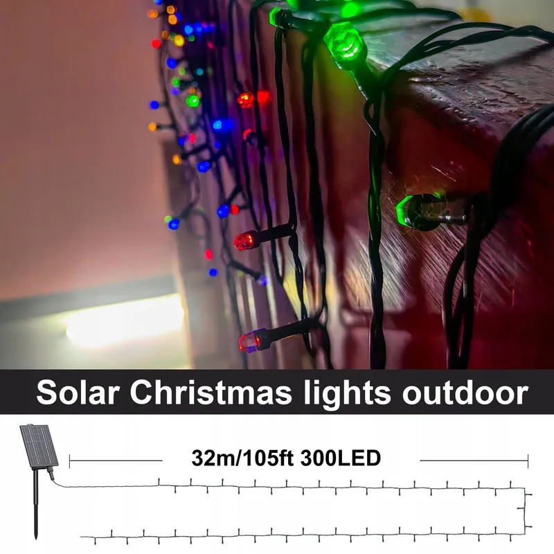 AMZXART Solar LED Lichtketting Kristal Afstandsbediening 19 Standen 32M — foto 6