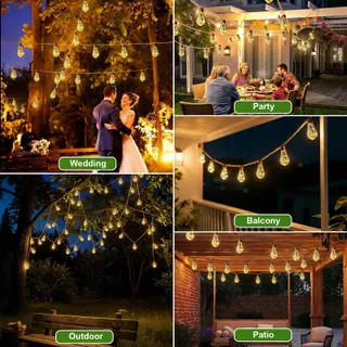 GILIWOSY Solar Lichtketting Buiten Warm Wit 8 Standen 10M — miniatuur 8
