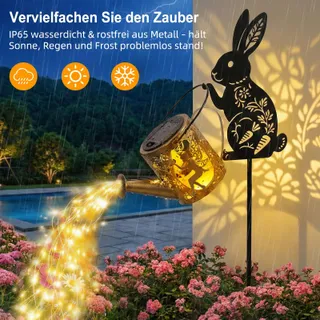 TREMDWOTO Solar LED Gieter Konijn Tuin Terras Waterdicht — miniatuur 4