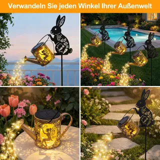 TREMDWOTO Solar LED Gieter Konijn Tuin Terras Waterdicht — miniatuur 3