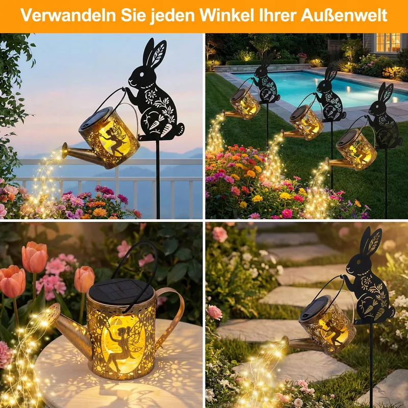 TREMDWOTO Solar LED Gieter Konijn Tuin Terras Waterdicht — foto 3