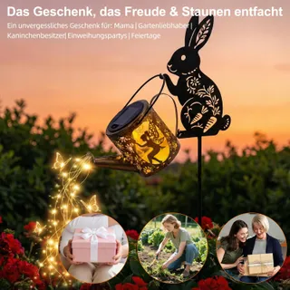 TREMDWOTO Solar LED Gieter Konijn Tuin Terras Waterdicht — miniatuur 6