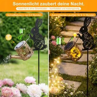 TREMDWOTO Solar LED Gieter Konijn Tuin Terras Waterdicht — miniatuur 5