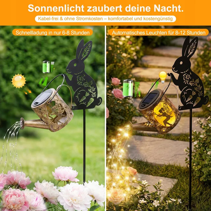 TREMDWOTO Solar LED Gieter Konijn Tuin Terras Waterdicht — foto 5