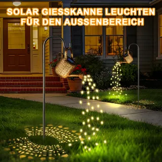 VINTAGE LED Solar Gieter met Lichtketting IP65 voor Tuin 2 Stuks — miniatuur 8