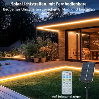 ECHOSARI Solar LED Strip 5M 320 LED Afstandsbediening Waterdicht Tuin — miniatuur 3
