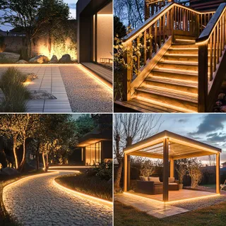 ECHOSARI Solar LED Strip 5M 320 LED Afstandsbediening Waterdicht Tuin — miniatuur 7
