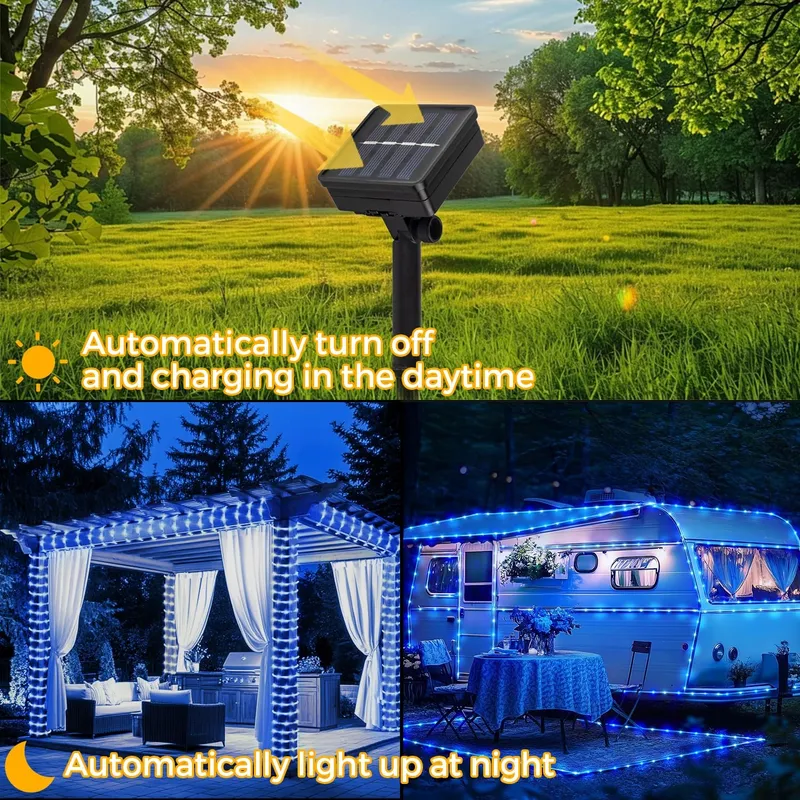 AOFONC Solar LED Lichtslang Buiten Waterdicht 10M 100 LED — foto 4