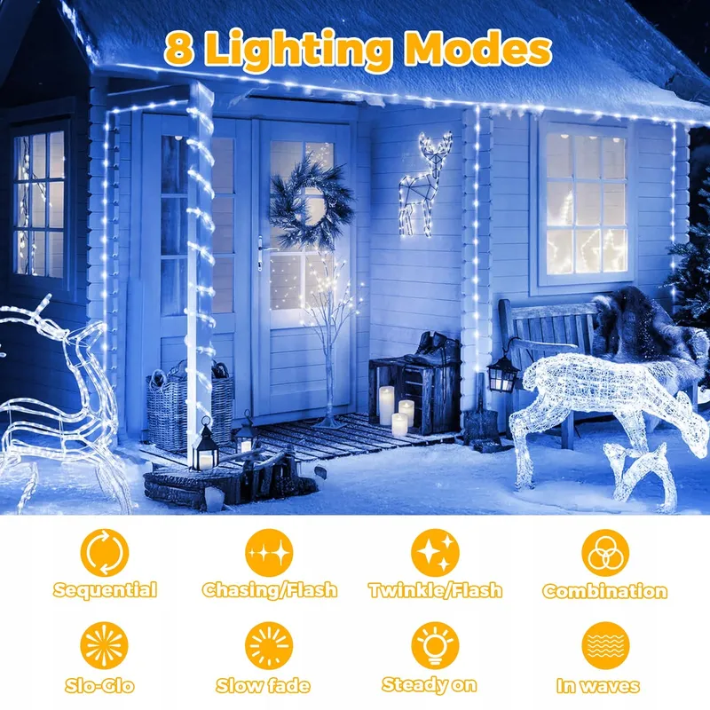 AOFONC Solar LED Lichtslang Buiten Waterdicht 10M 100 LED — foto 5