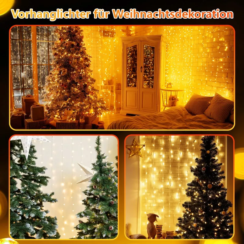 MA LED Lichtgordijn Afstandsbediening Dimbaar Waterdicht 3x3M 450 LED — foto 7