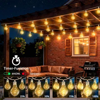 STARRYEVER Vintage LED Buitenlamp 15M Tuin Balkon Patio — miniatuur 2