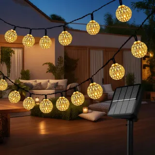 SON Marokkaanse Solar LED Bollen Lichtketting Buiten Waterdicht 7,5M 50 LED — miniatuur 7