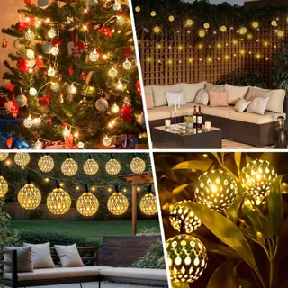 SON Marokkaanse Solar LED Bollen Lichtketting Buiten Waterdicht 7,5M 50 LED — miniatuur 6