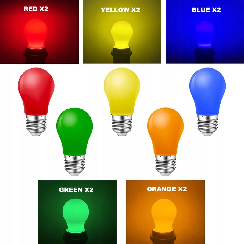 MZYOYO LED Lampen Kleurrijk E27 Buiten Feest Decoratie 10x1W — foto 6