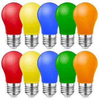 MZYOYO LED Lampen Kleurrijk E27 Buiten Feest Decoratie 10x1W — miniatuur 1