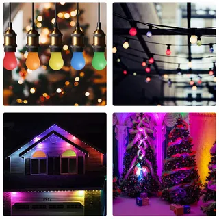MZYOYO LED Lampen Kleurrijk E27 Buiten Feest Decoratie 10x1W — miniatuur 5