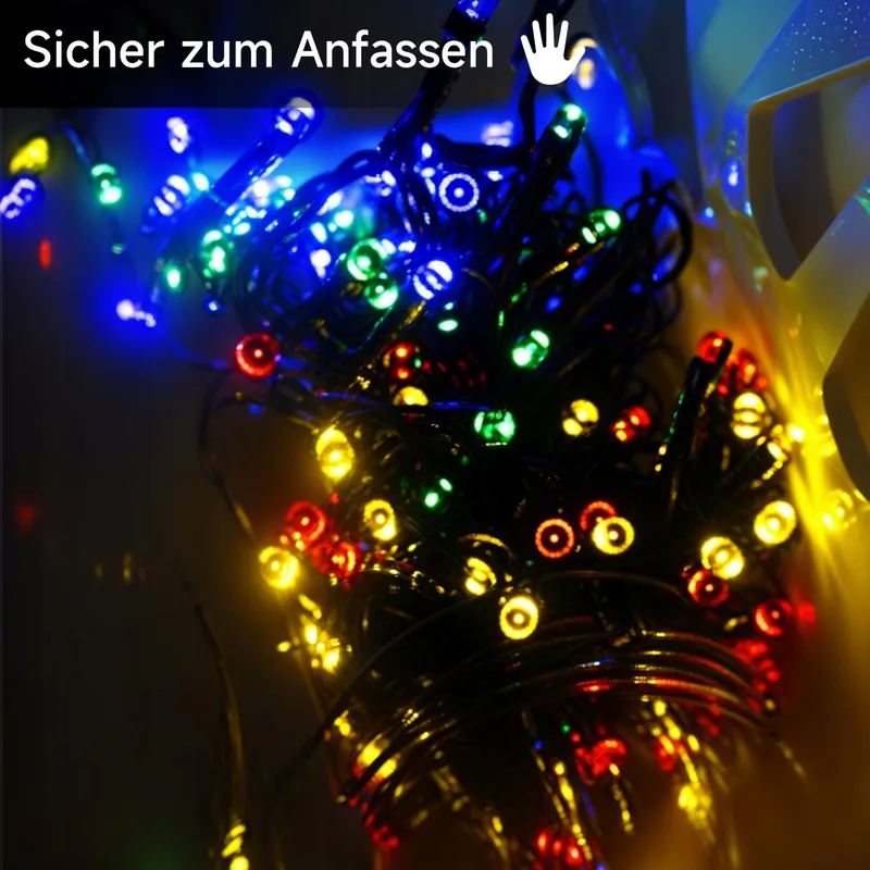ELECTIG Solar LED Lichtsnoer Kleur Waterdicht 8 Modi 20M 200 LED IP65 — foto 2