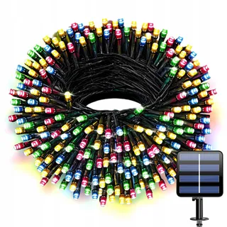 ELECTIG Solar LED Lichtsnoer Kleur Waterdicht 8 Modi 20M 200 LED IP65 — miniatuur 1