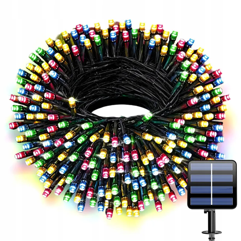 ELECTIG Solar LED Lichtsnoer Kleur Waterdicht 8 Modi 20M 200 LED IP65 — foto 1