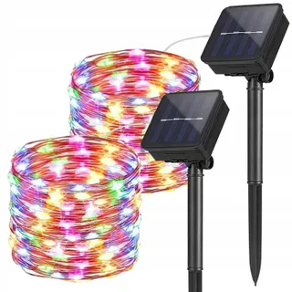 DIWUJI Solar Kerstverlichting Tuin Waterdicht 2x10M 2x100 LED — miniatuur 1