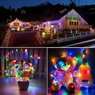 DIWUJI Solar Kerstverlichting Tuin Waterdicht 2x10M 2x100 LED — miniatuur 6